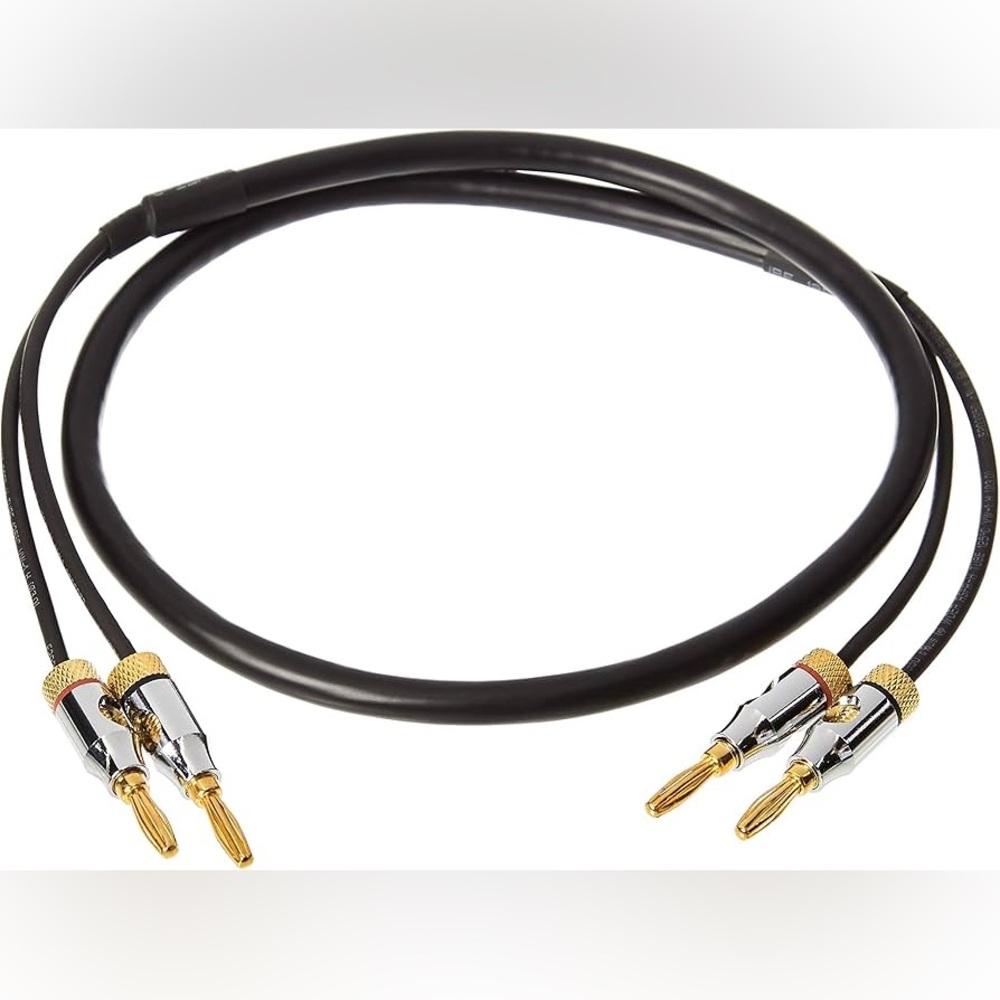 Amazon Basics Banana Plug 16AWG Speaker Cable Wire, CL2 Rated with Gold-Plated